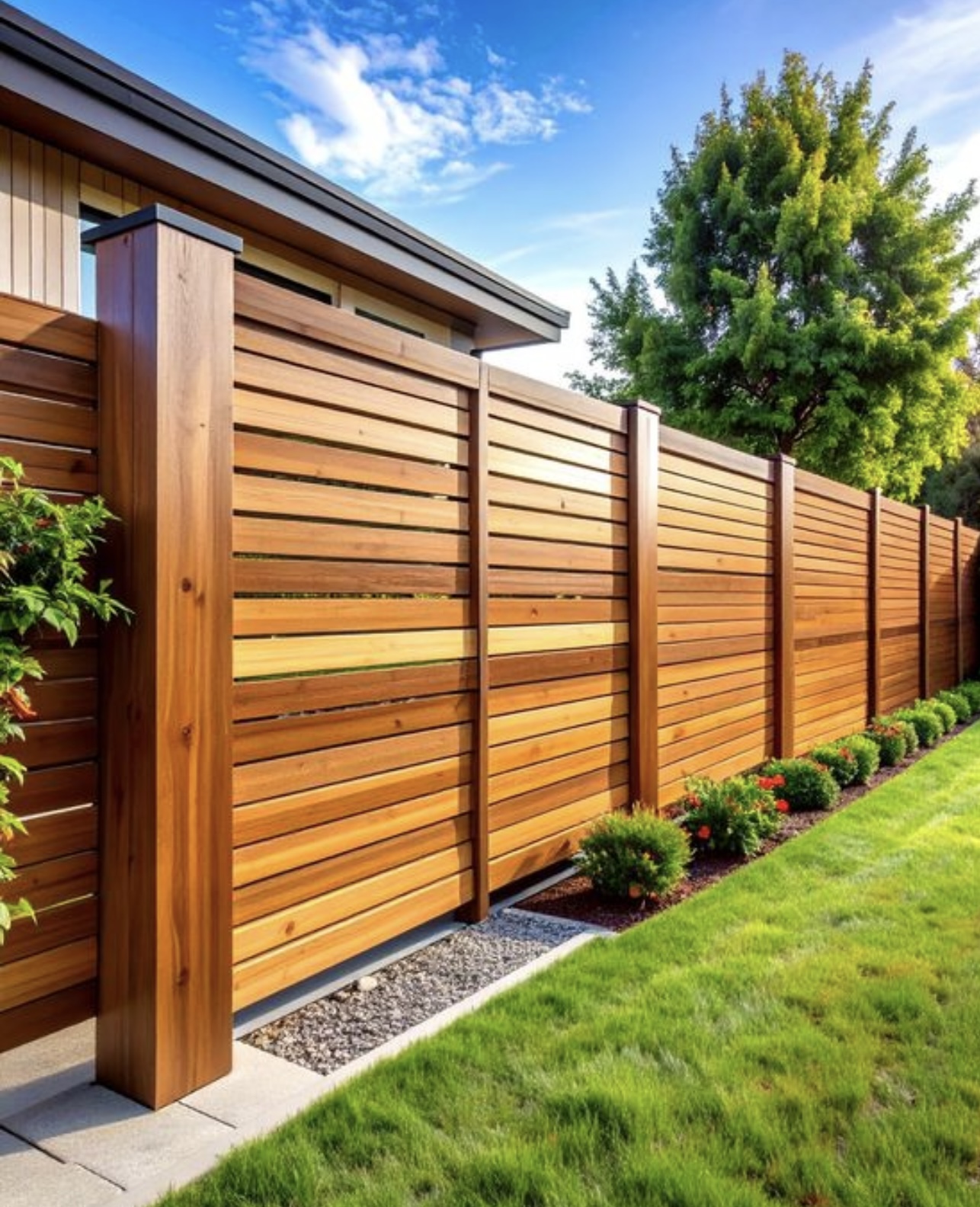 Wood fencing